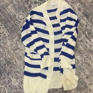 LuLaRoe Navy and Cream Striped Cardigan